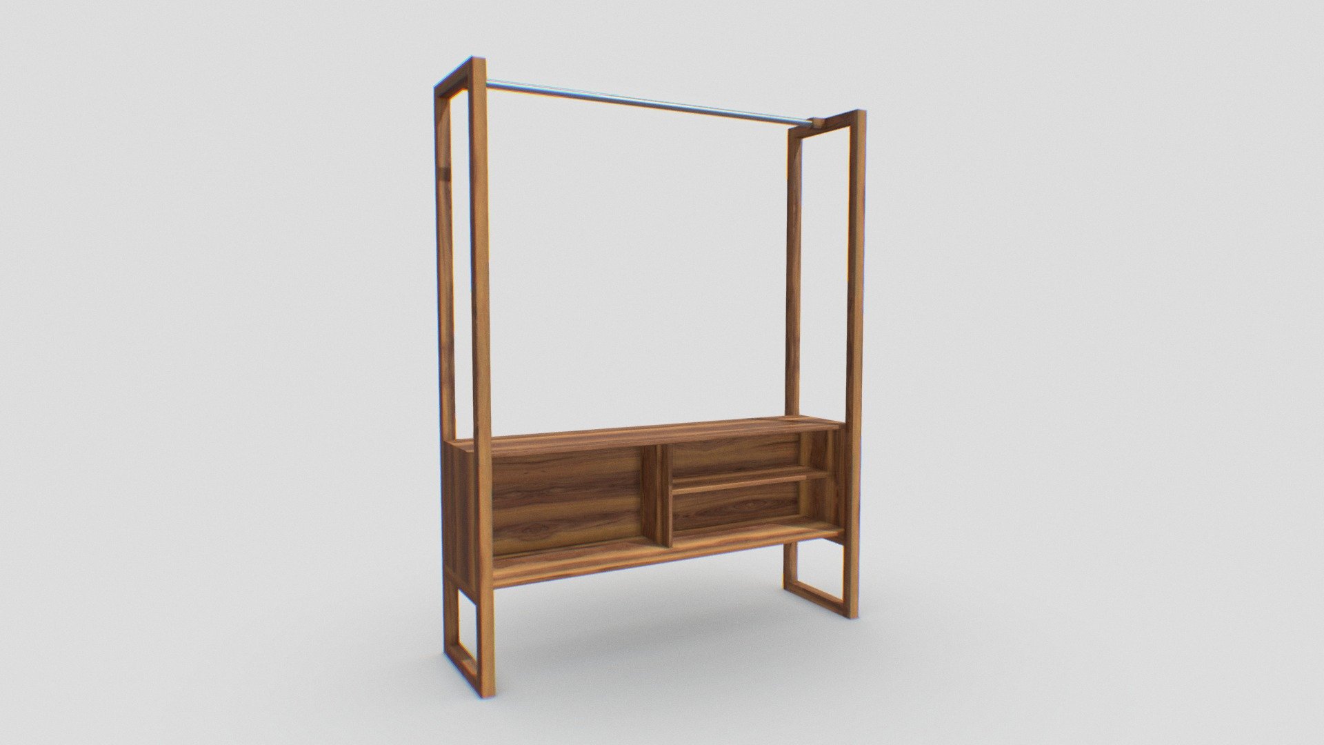 Clothes Hanger Cabinet 140x40x180 3d model