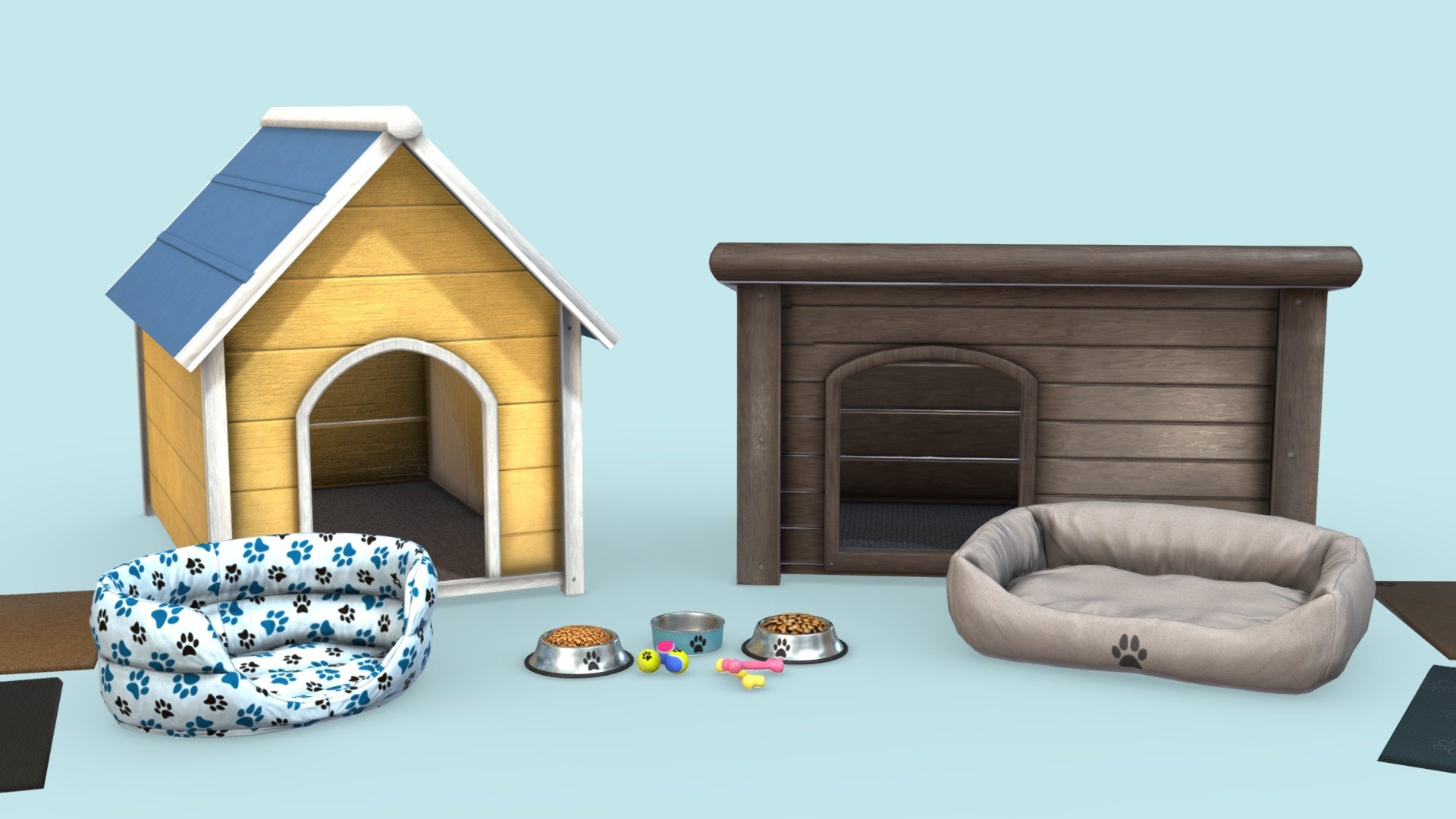 Dog accessories 3d model