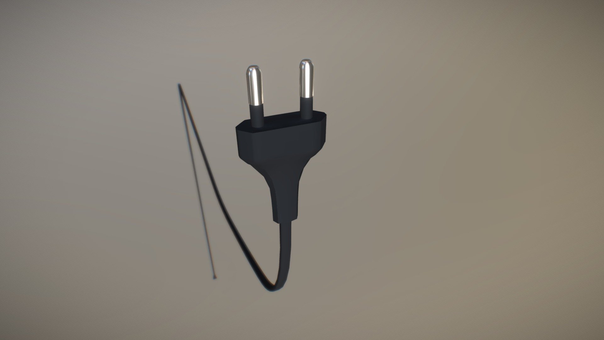 power cord with plug 3d model