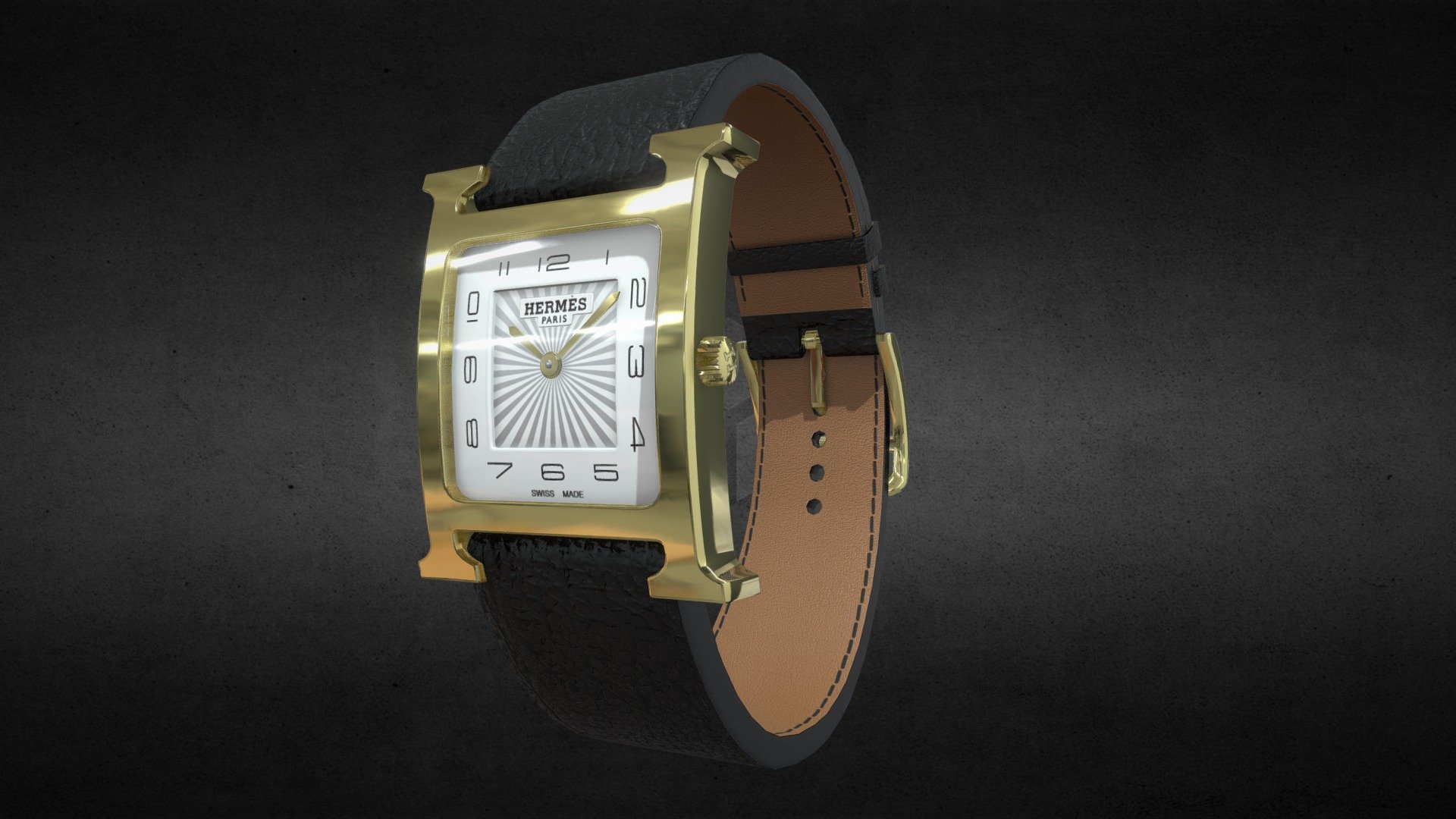 Heure H watch 26x26mm 3d model