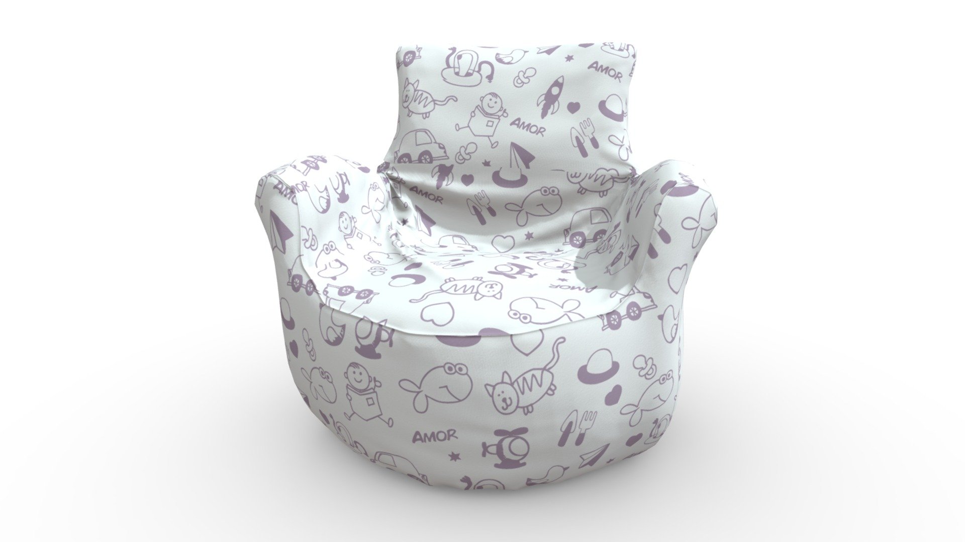 Arm Chair Bean Bag Kids 3d model