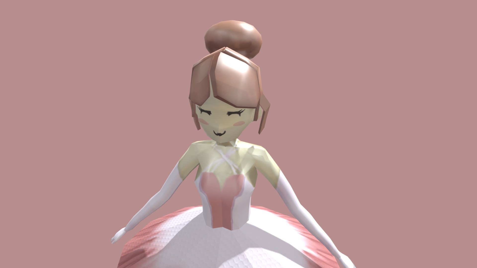 The_ Handpainted_ Porcelain_ Ballerina 3d model