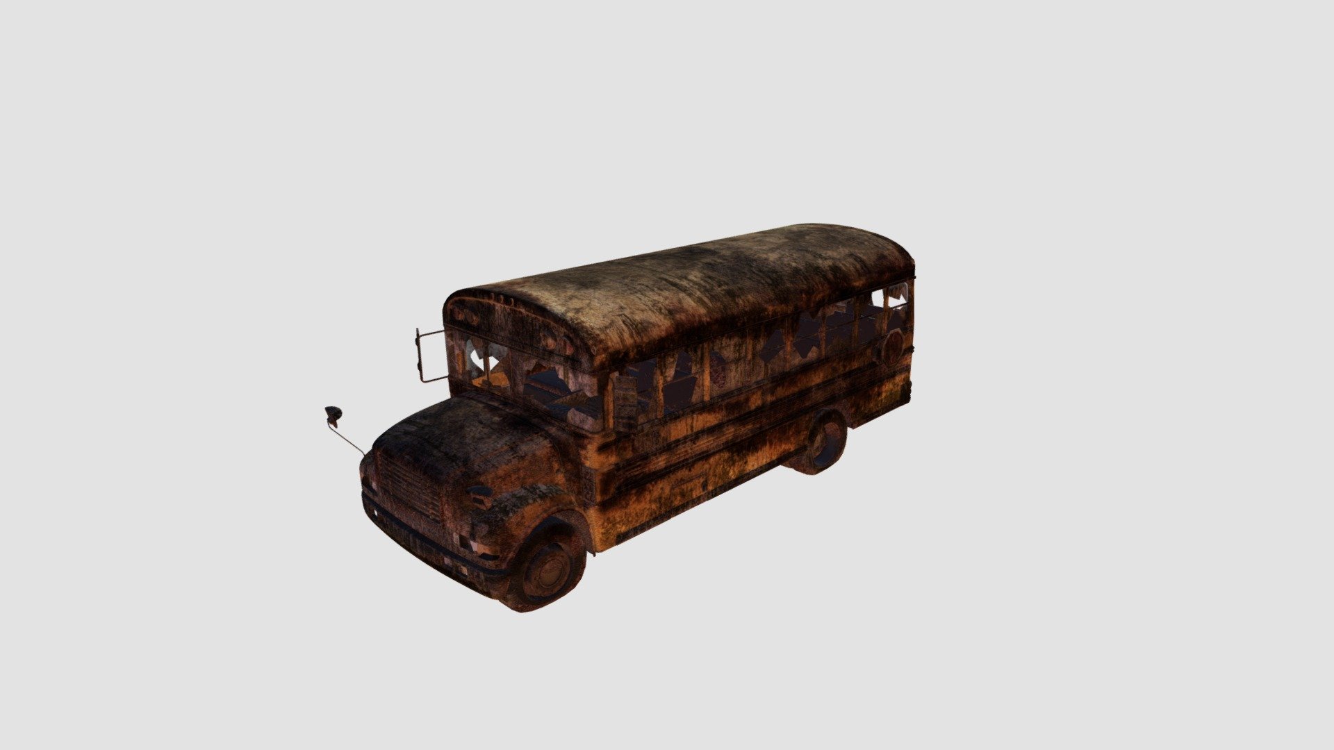 destroyed bus 3d model