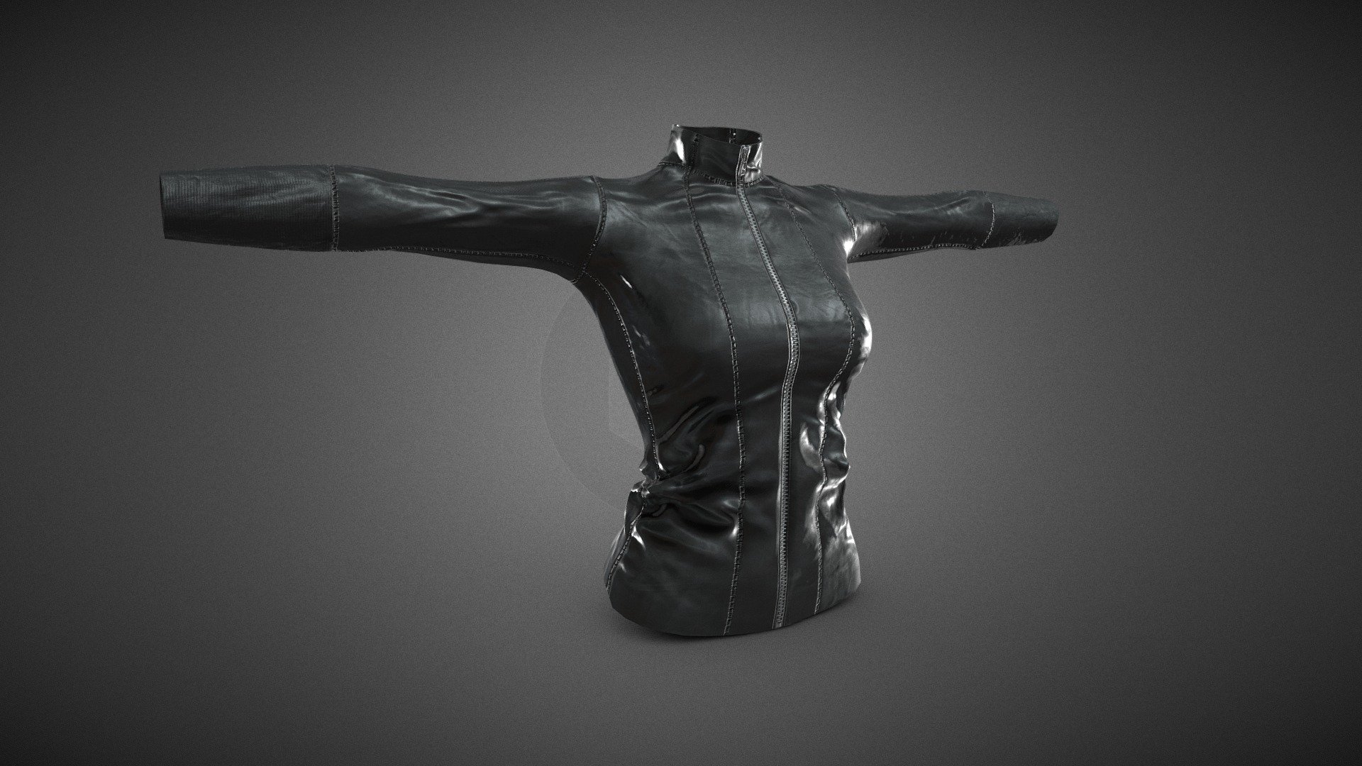 Female Leather Jacket 3d model