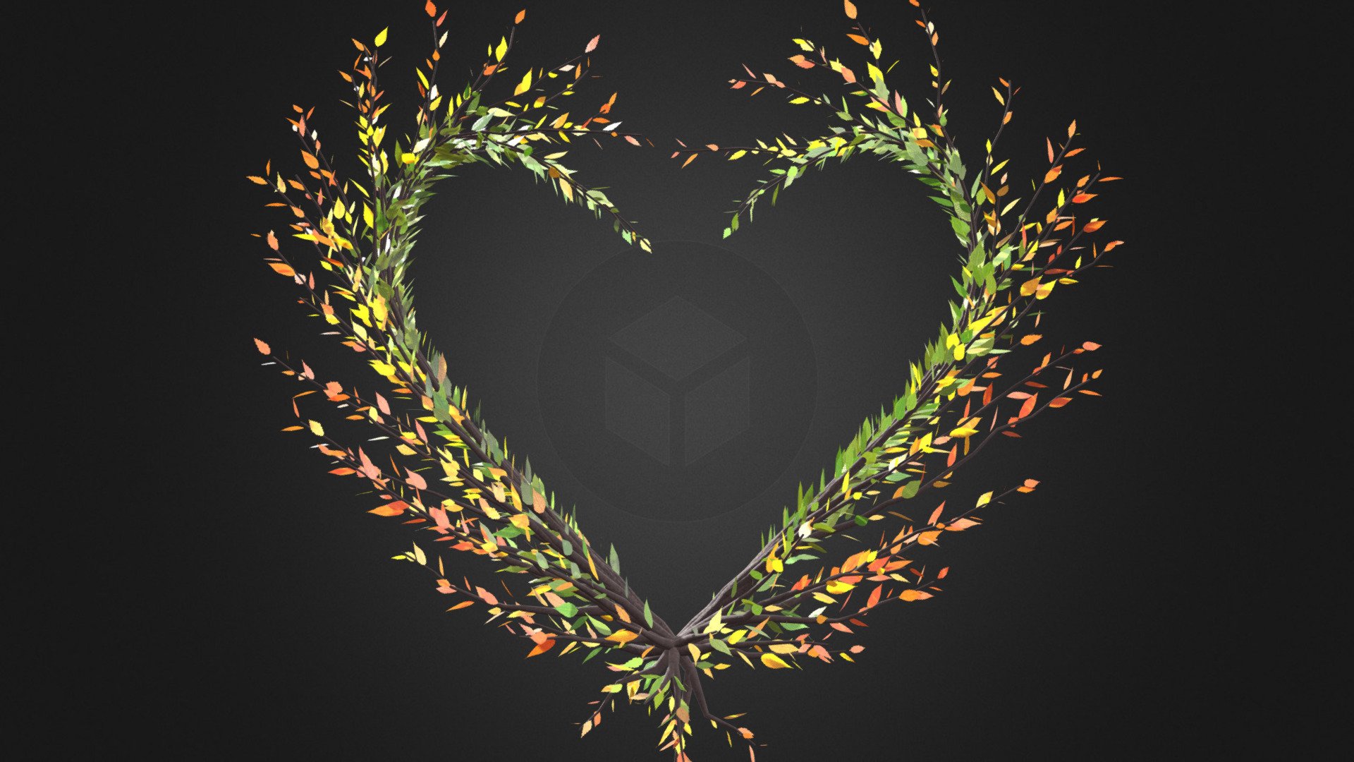 Growing Tree in a shape of Heart 3d model