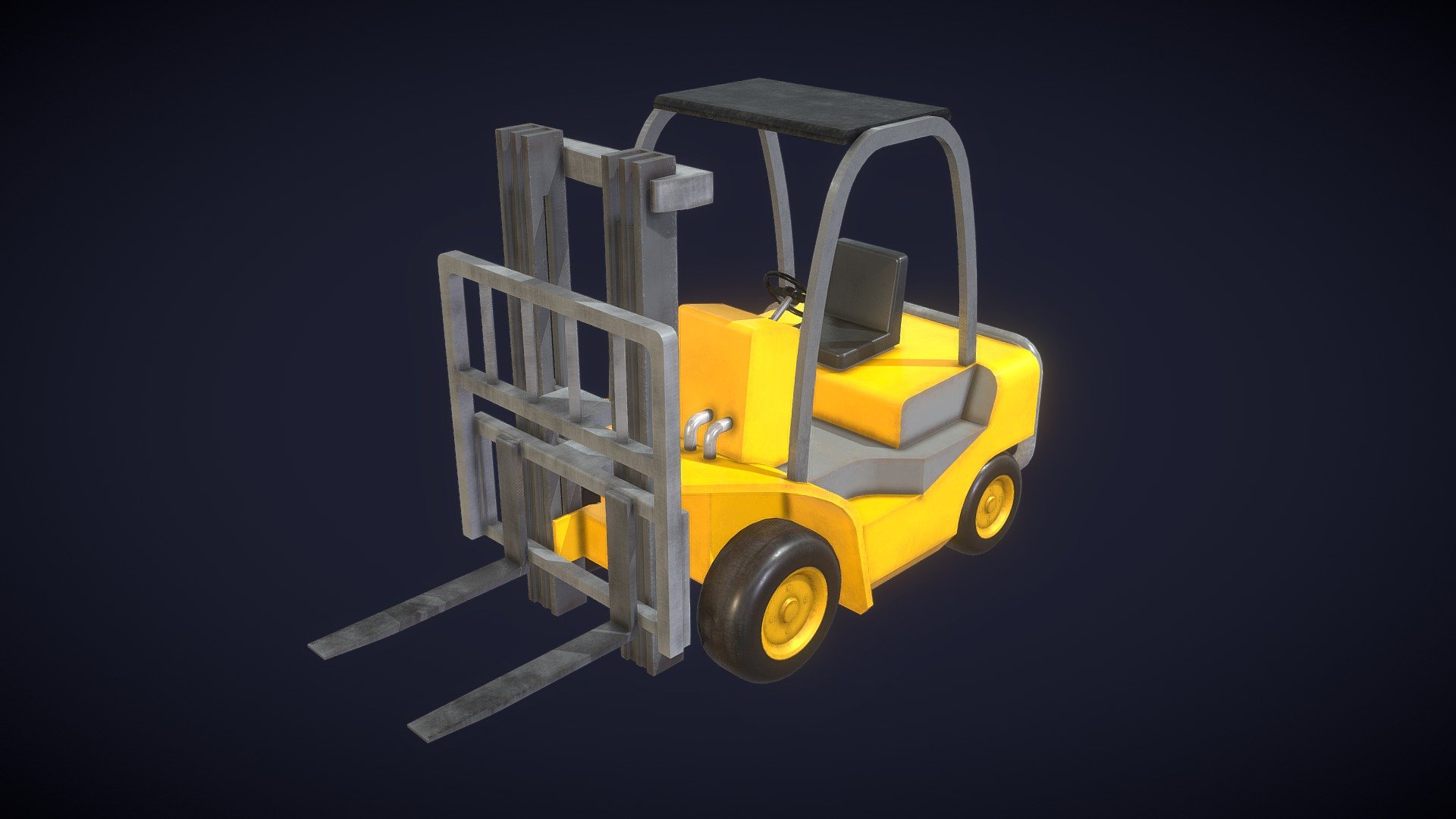 Industrial Forklift Lowpoly 3D-Model 3d model