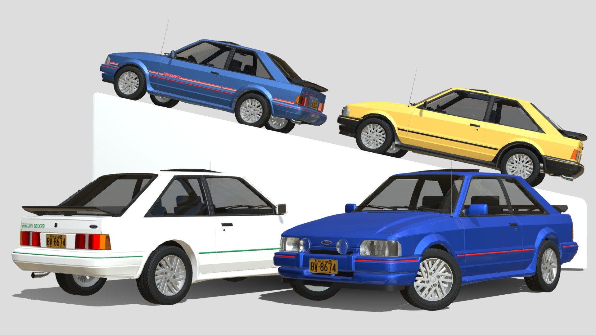 89-92 Ford Escort XR3 (BR) 3d model