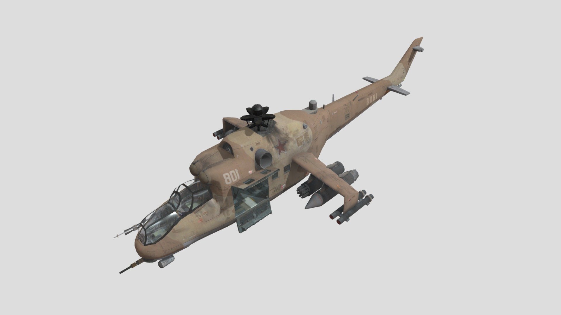 Large military helicopter 3d model