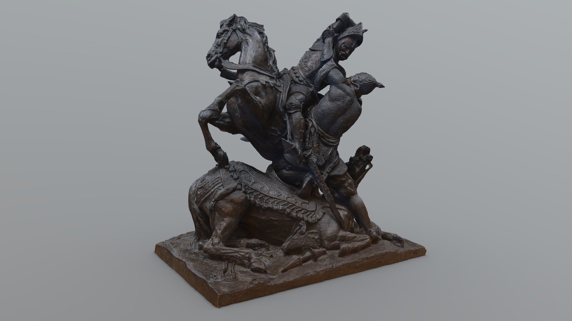 Combat de Charles Martel et dAbderamane 3d model