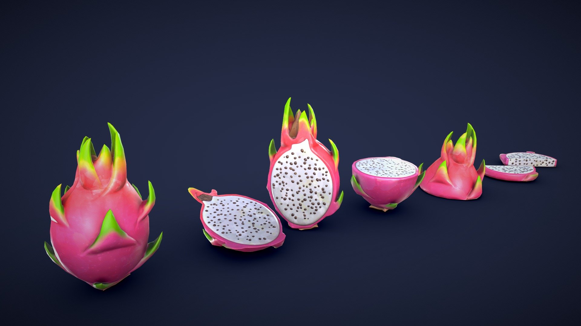 Stylized Pitaya / Dragon Fruit 3d model