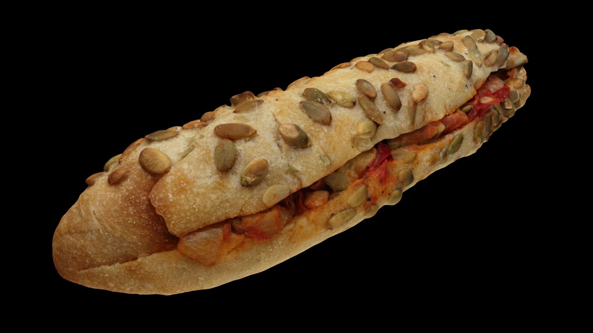 Sandwitch bread with pumpkin seeds SCAN 3d model