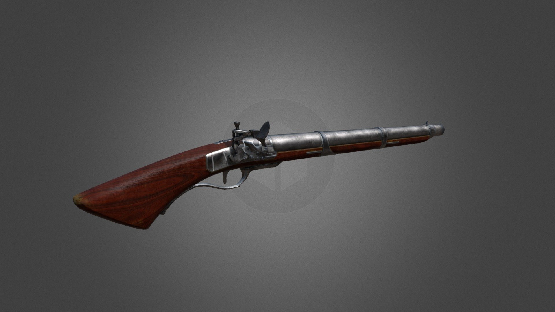 Musket fire lock 3d model