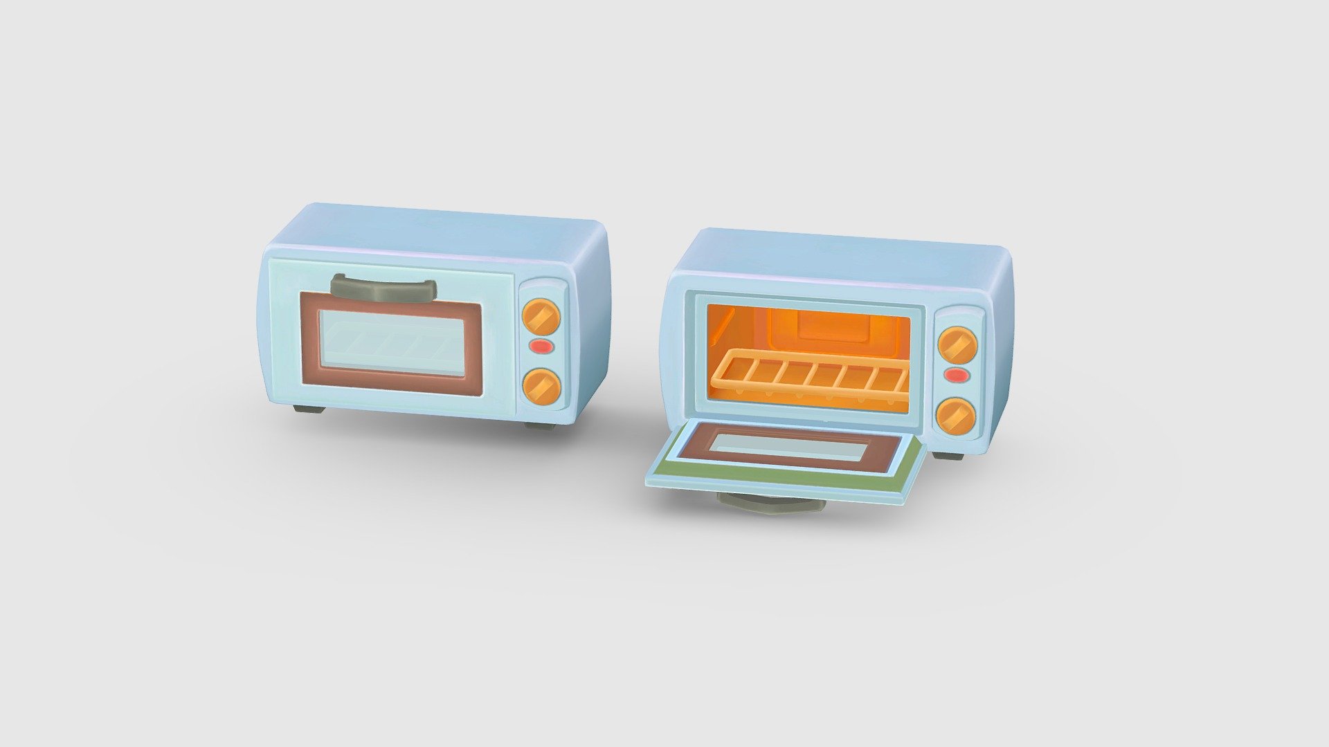 Cartoon electric oven 3d model