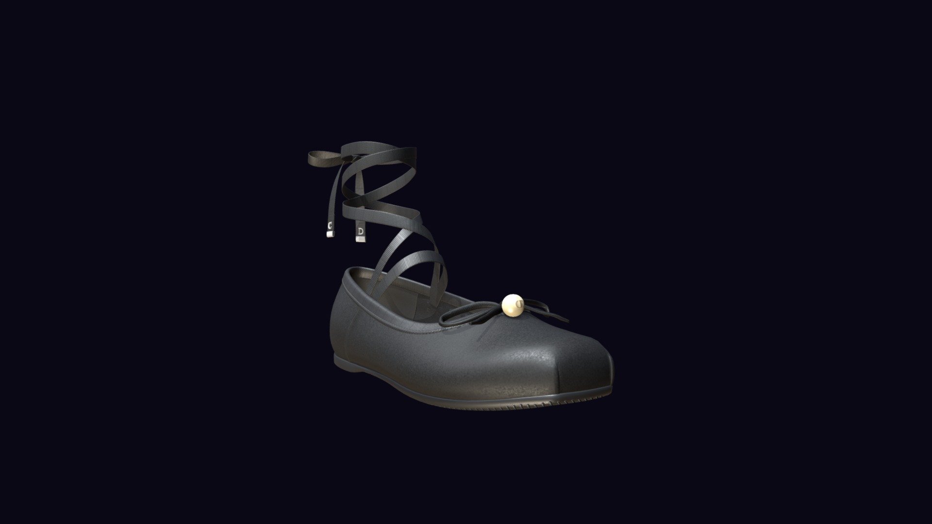 DIOR Bailarina D-Joy Satén y grogrén negro 3d model