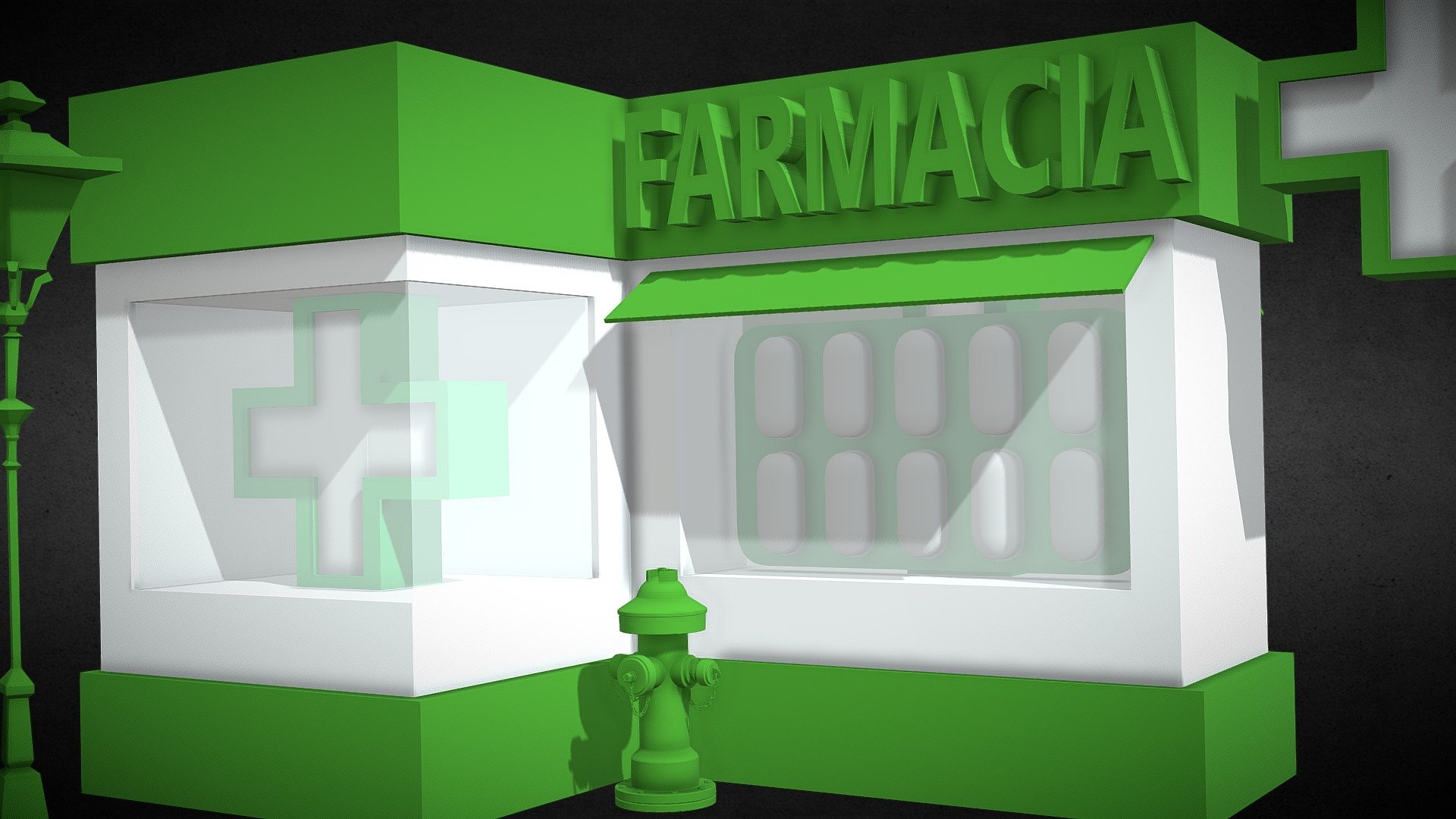 PHARMACY STOREFRONT FARMACIA DRUGSTORE 2.0 3d model