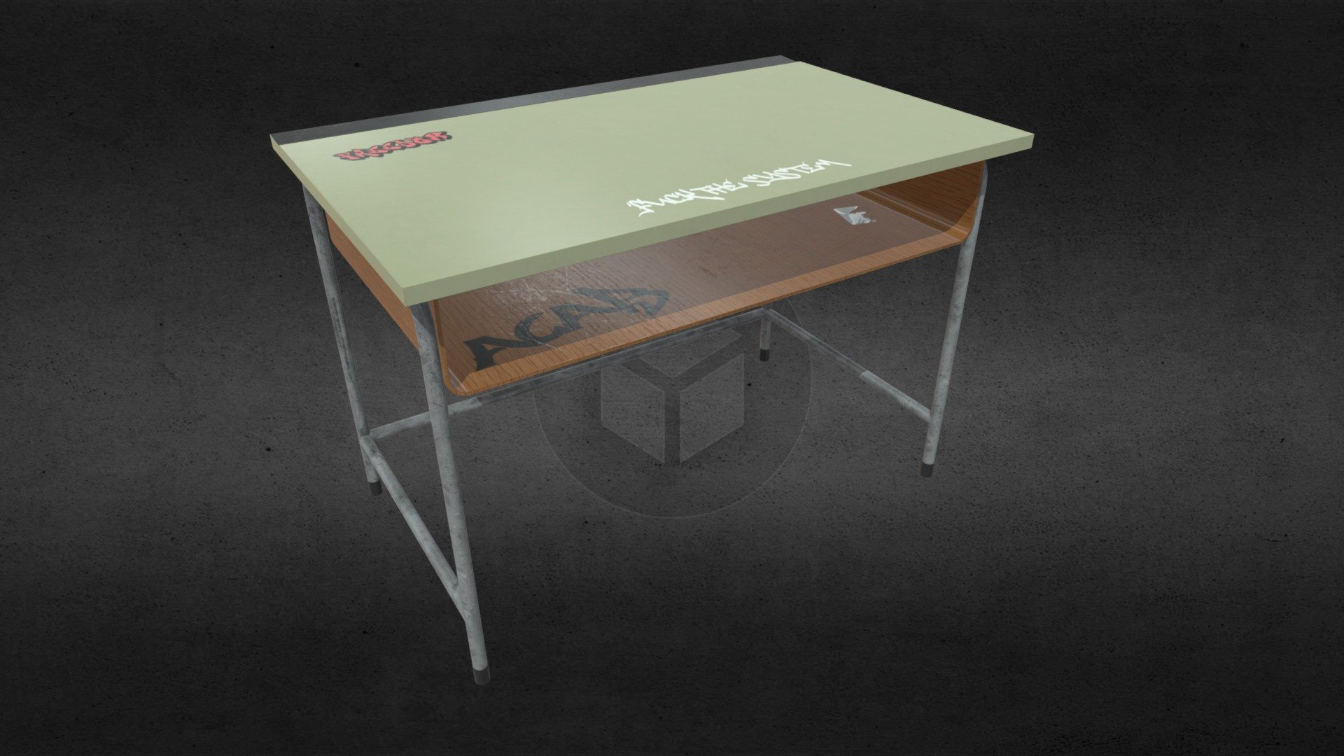 Old Dirt School Table 3d model