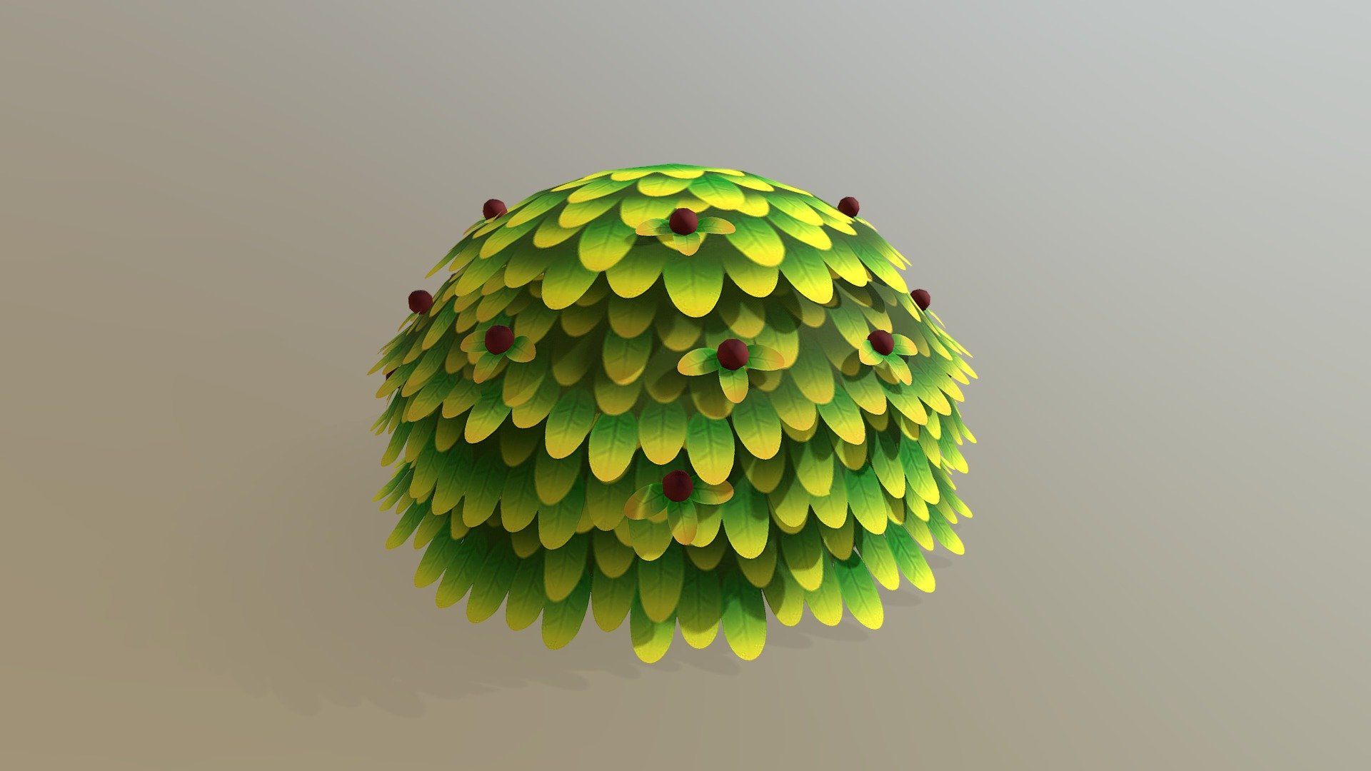 Stylized bush 3d model