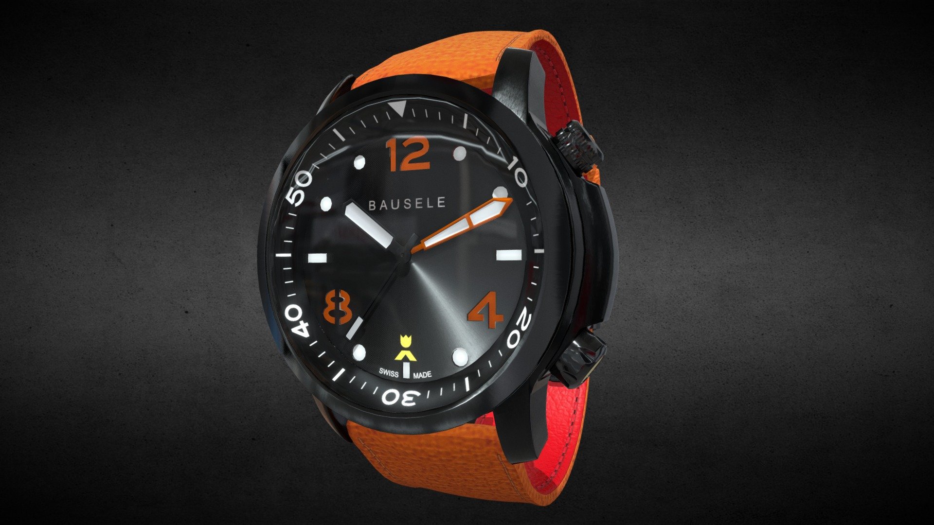 Bausele Oceanmoon Orange Watch 3d model