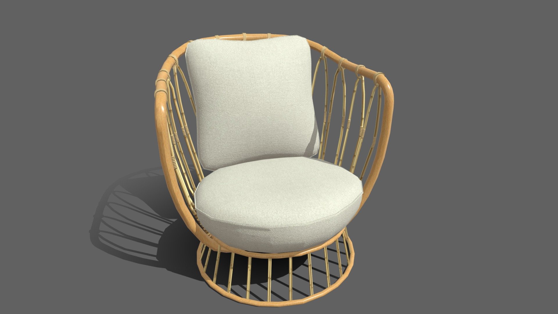 Chair_Gubi-Grace(White-Fur_Fabric) 3d model