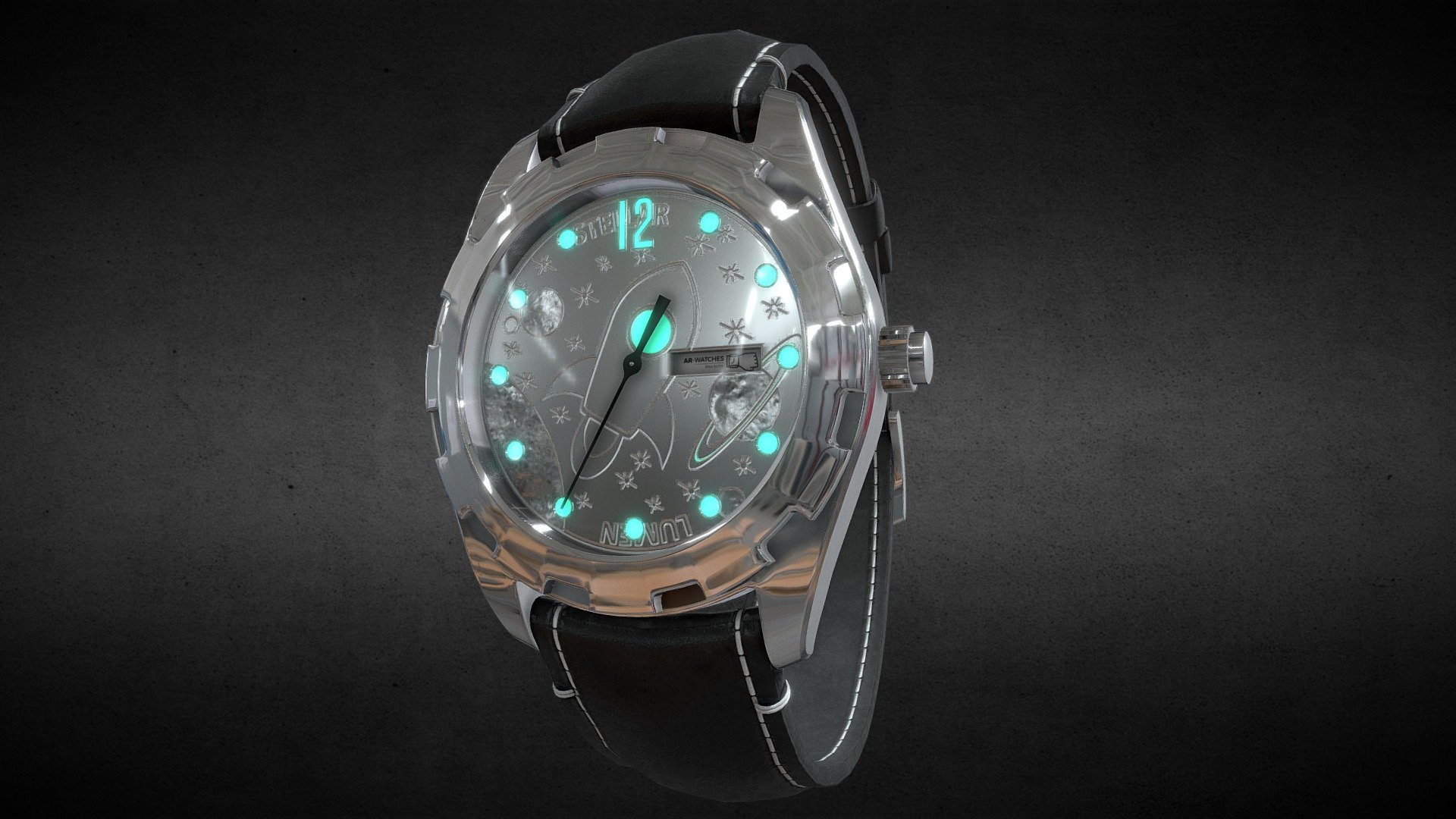 Stellar Lumen coin Watch 3d model