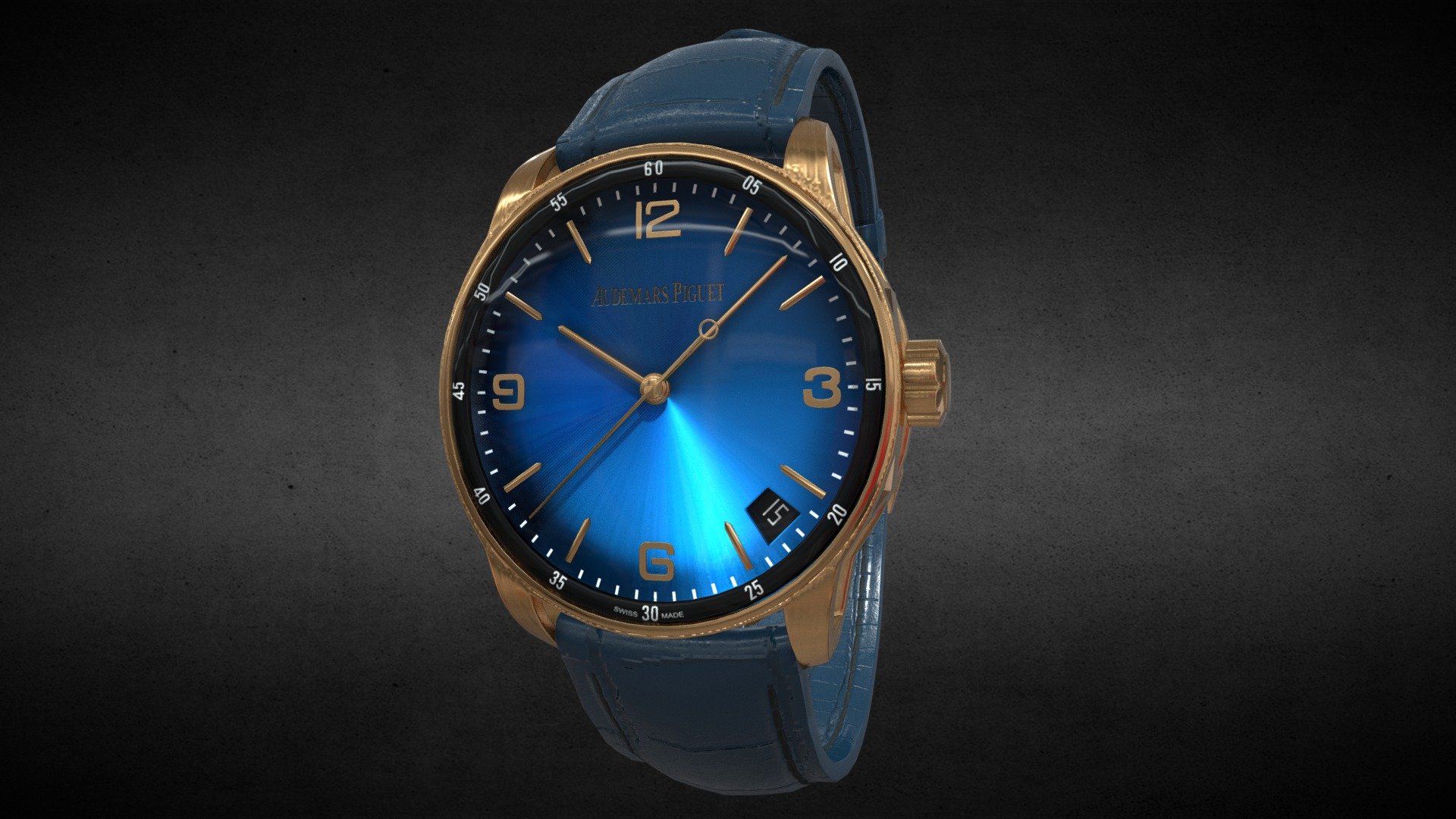 High-end Replica Audemars Piguet Blue Watch 3d model