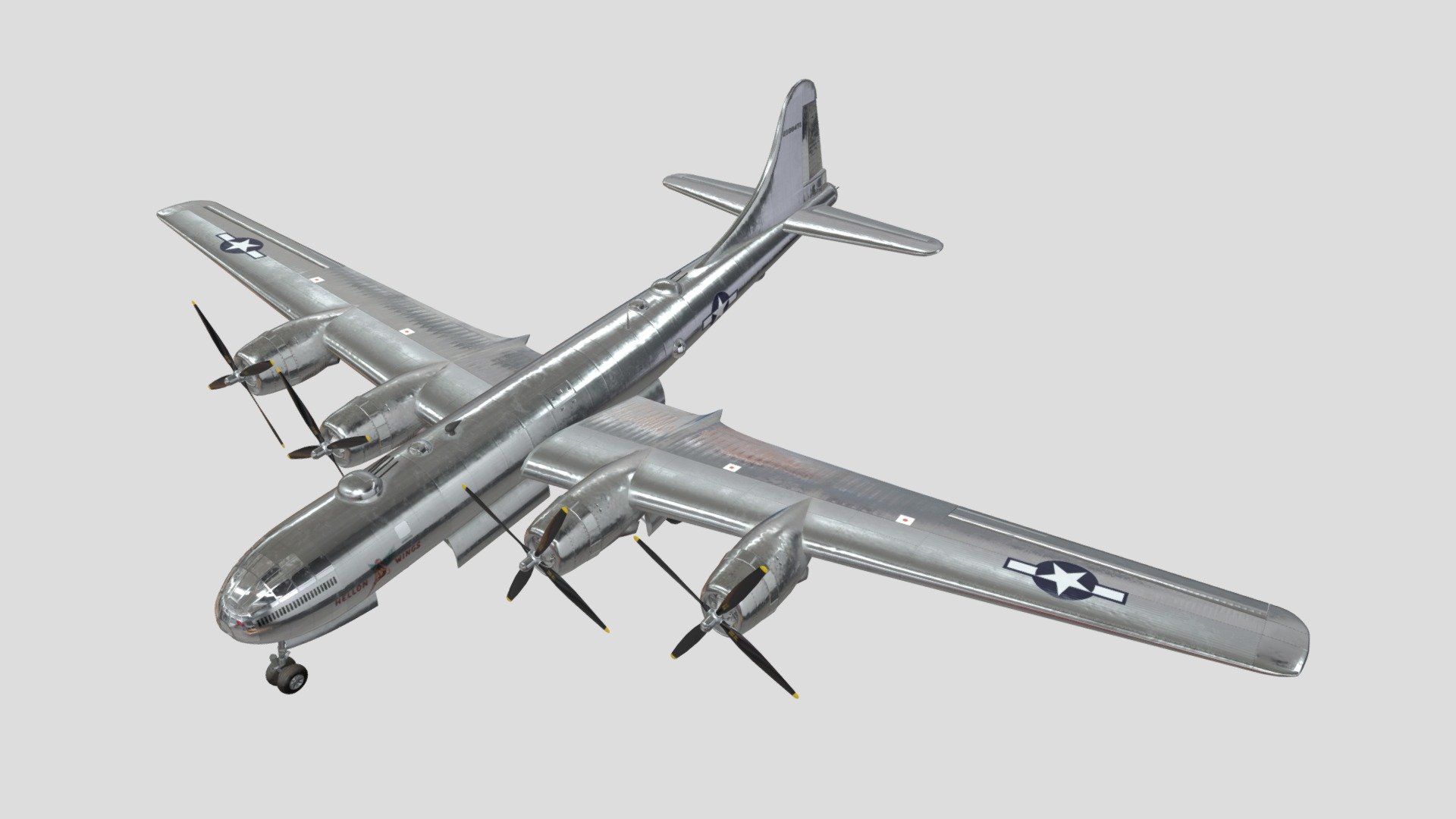 U.S. World War II B-29 bomber 3d model