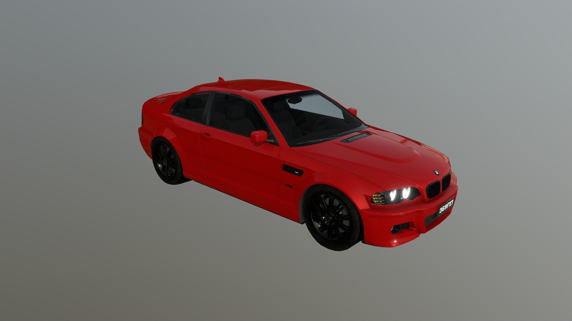 BMW E46 M3 Sports Car Red 3d model