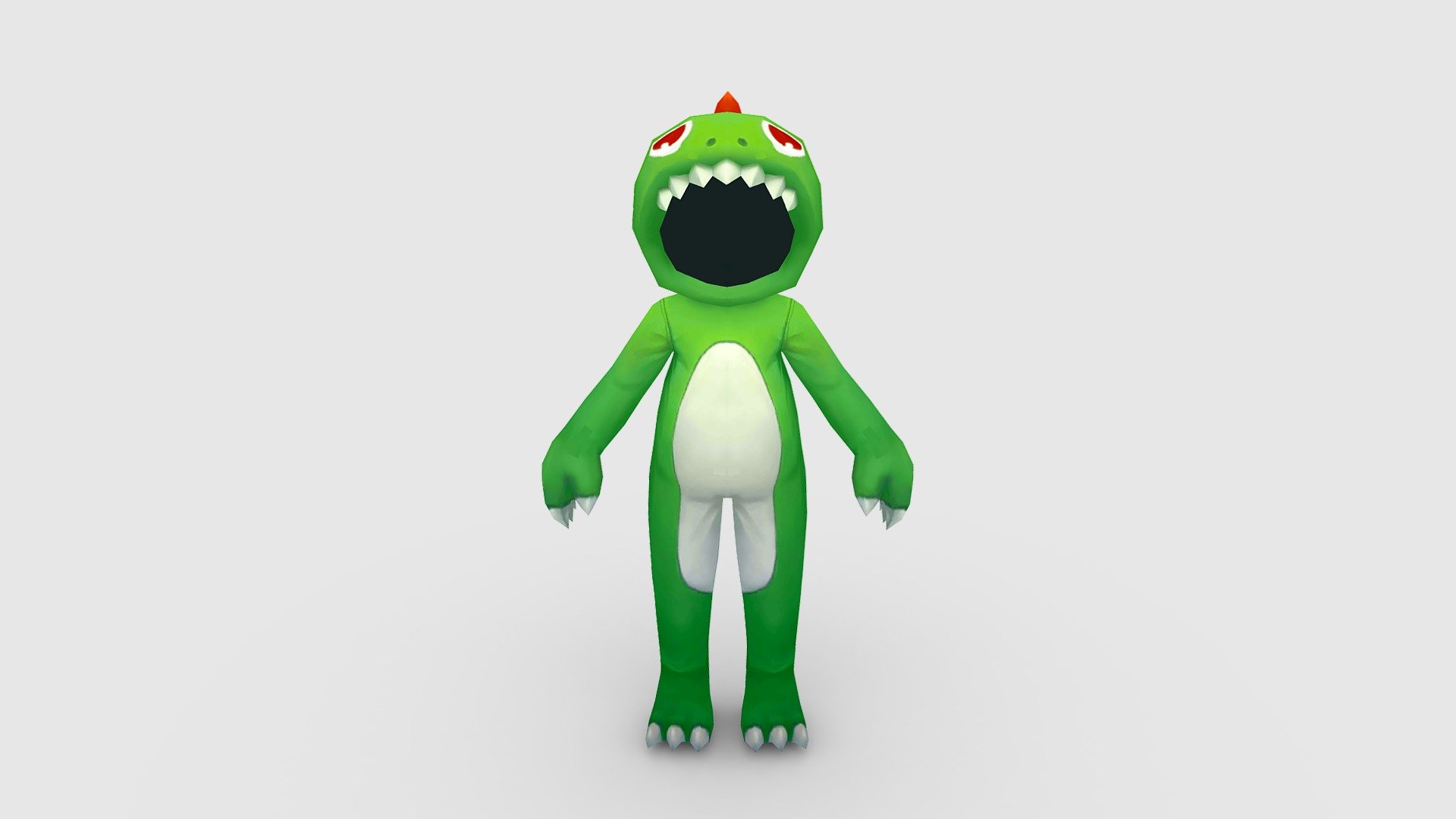 Cartoon dragon costume 3d model