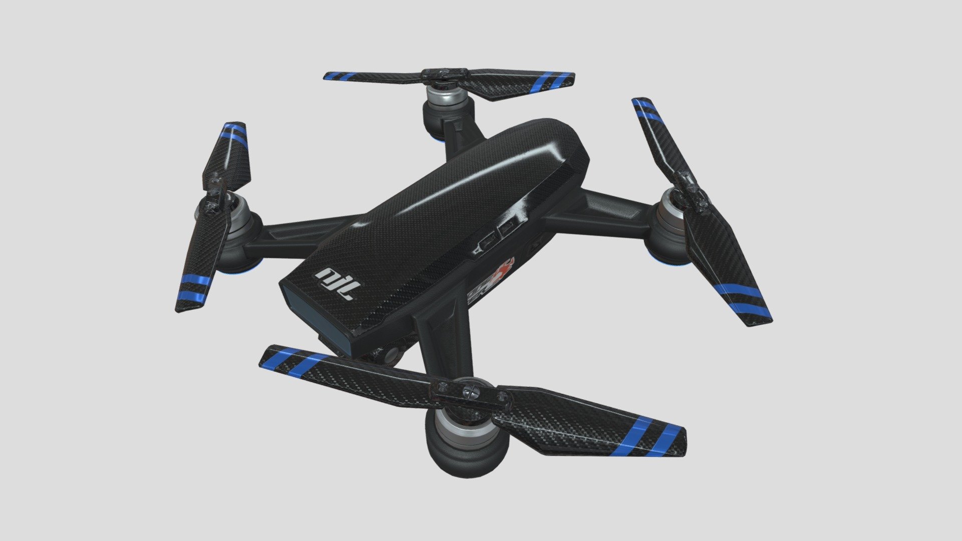 Modern technology carbon fiber camera drone 3d model