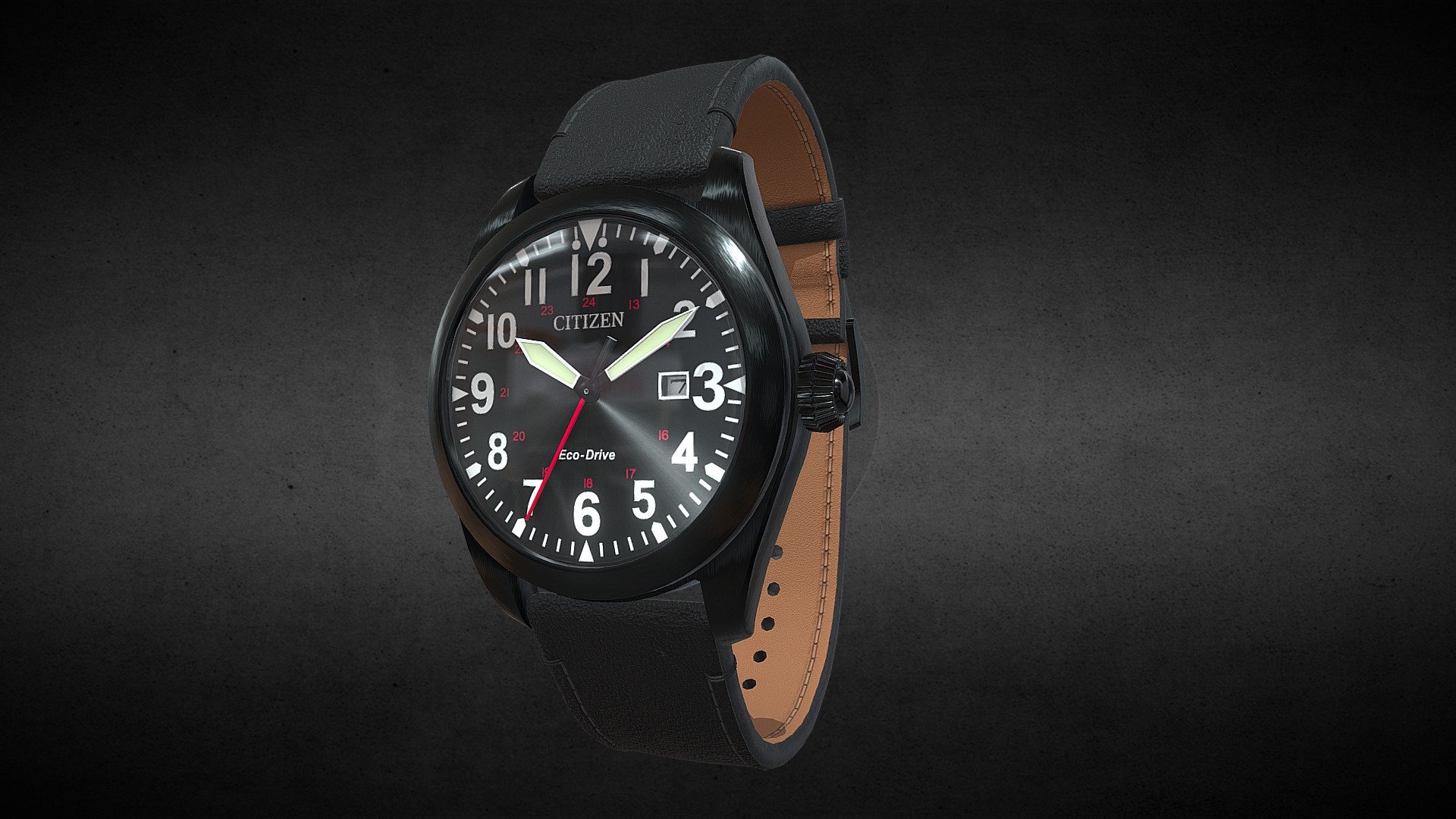 Citizen Garrison Military Eco-Drive Black Watch 3d model