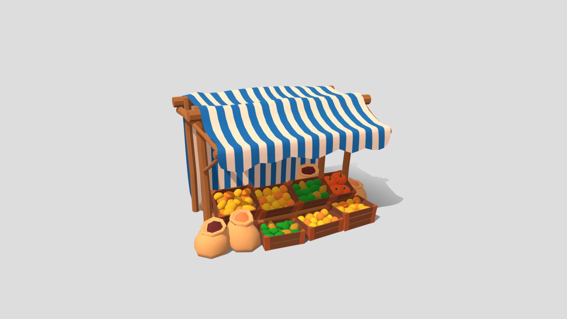 Low poly Market Stall 1 3d model