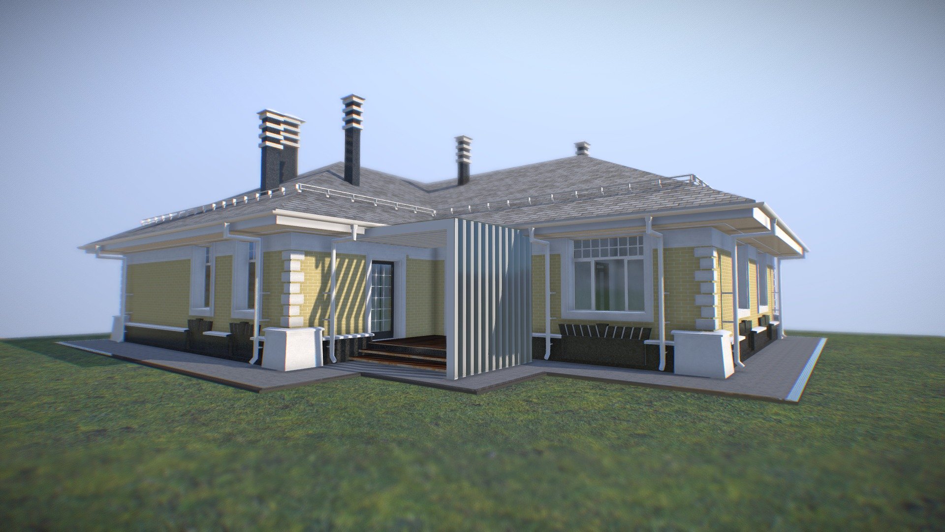 Residential house 2quads 3d model