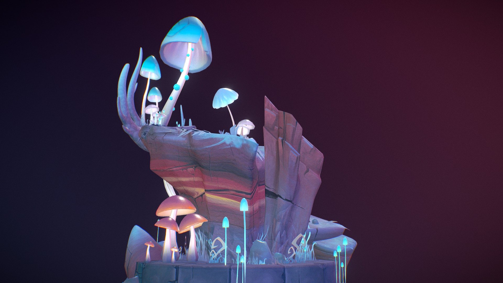 Fungi Forest 3d model