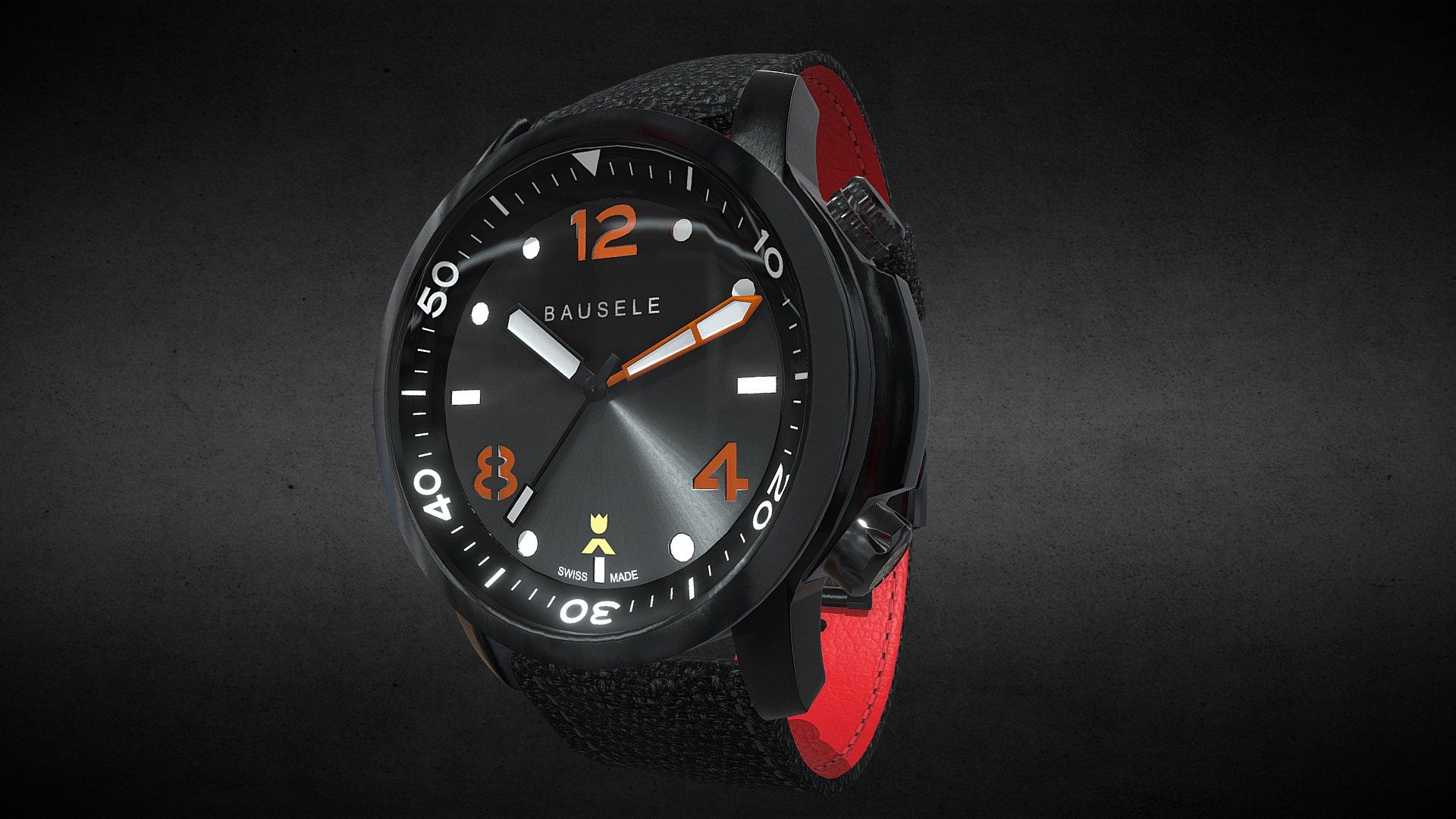 Bausele Oceanmoon Orange Watch 3d model