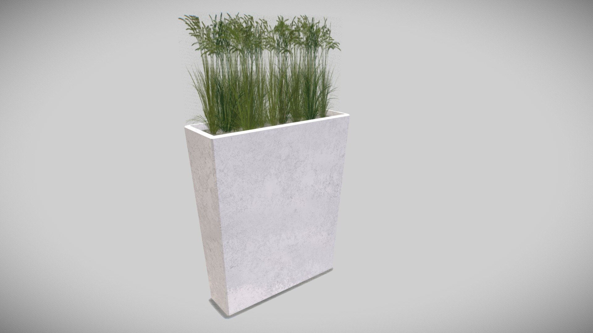 Decorative vase with grass 3d model