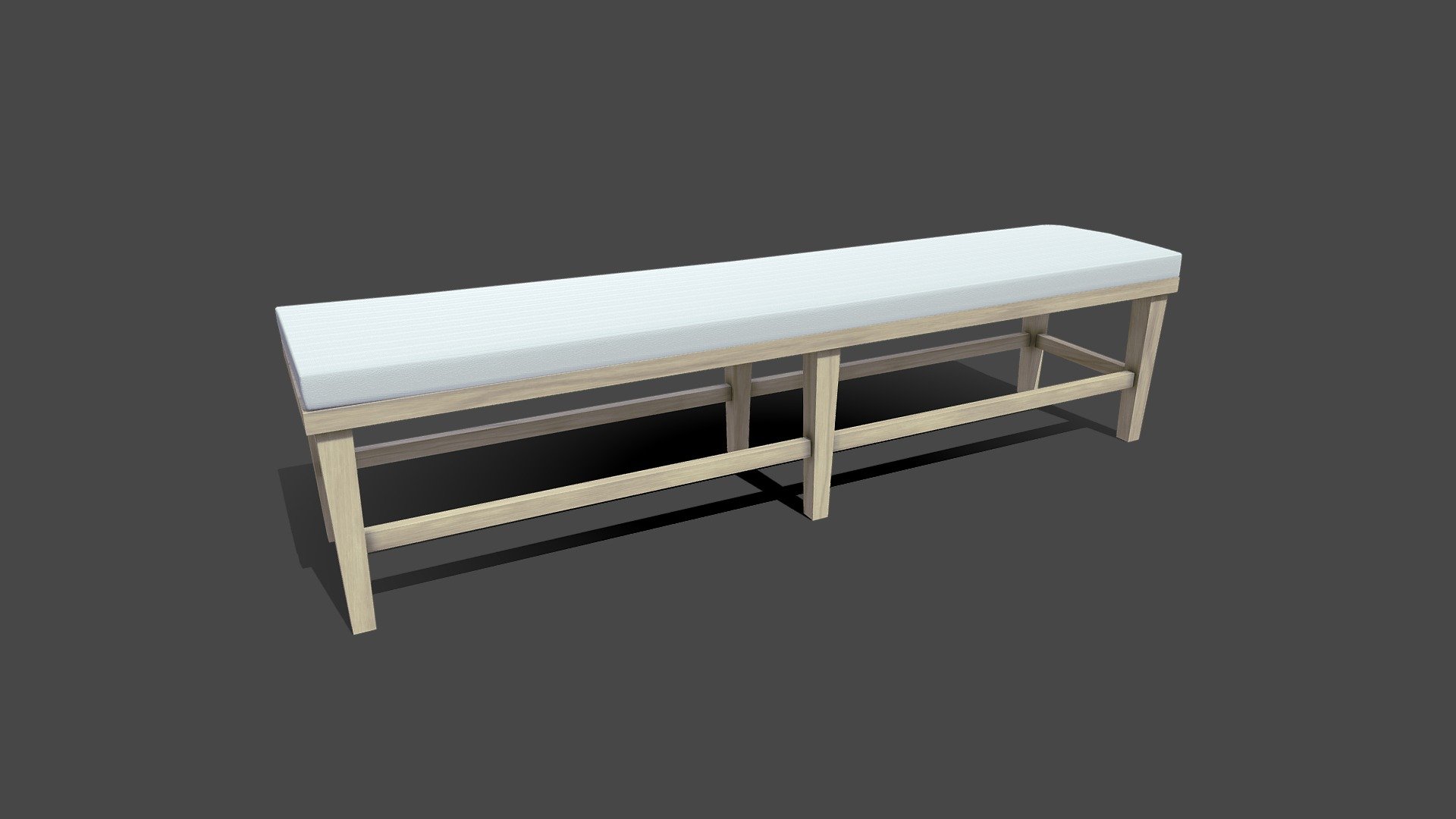 Bench with Cushion Low-poly 3d model