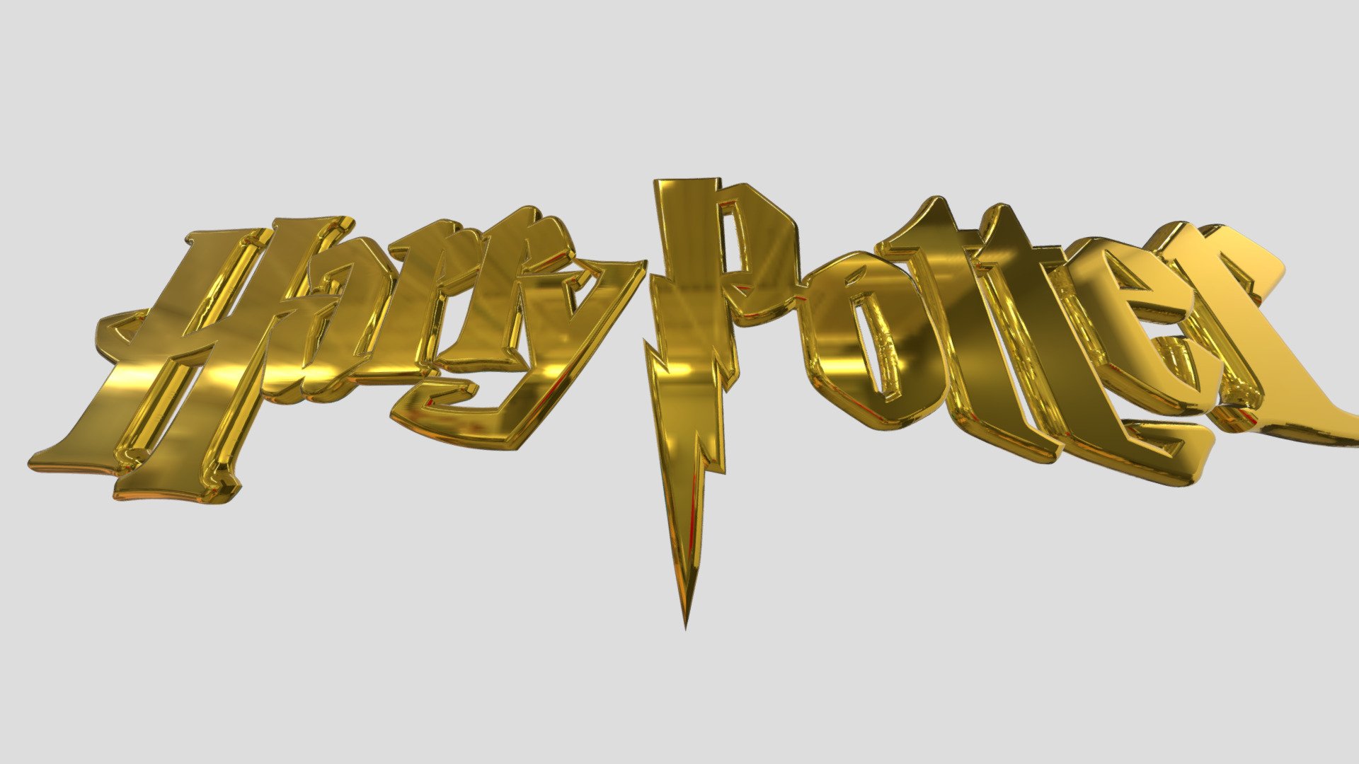 Harry Potter Metal Logo 3d (free) Hogwarts 3d model