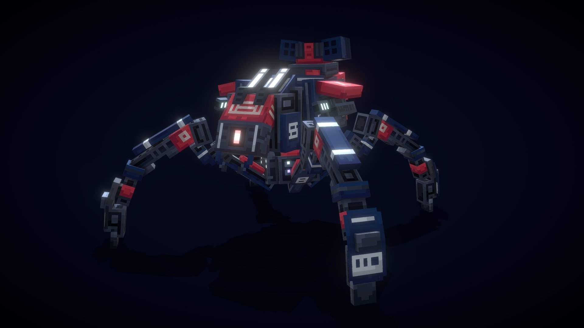 AI mech invader 3d model