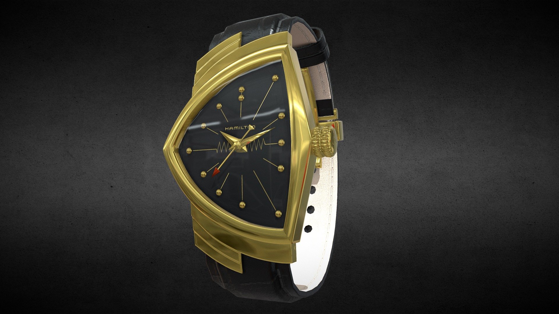 Hamilton Ventura Quartz Watch 3d model