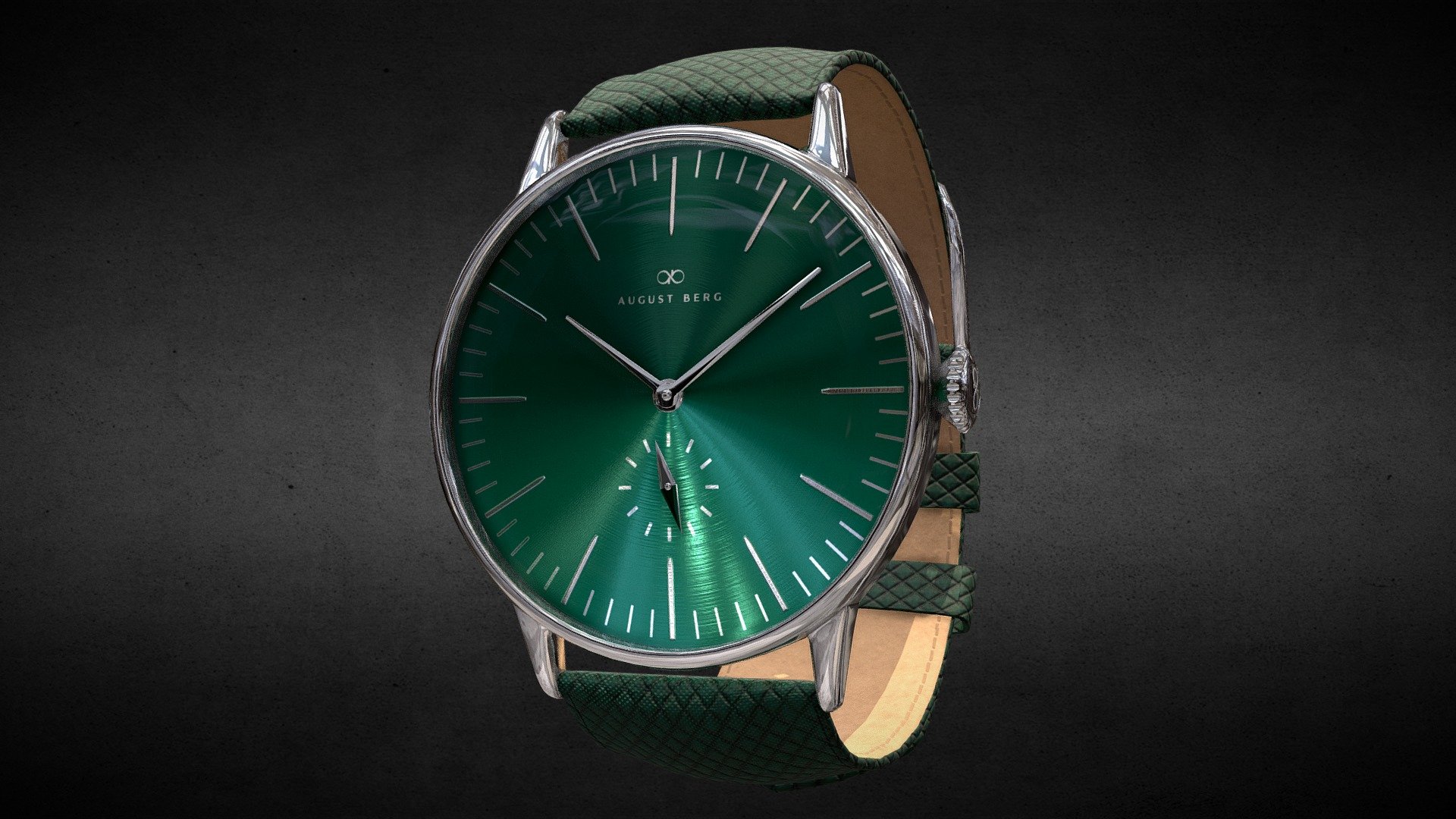 Serenity Greenhill Silver Dark Green Watch 3d model