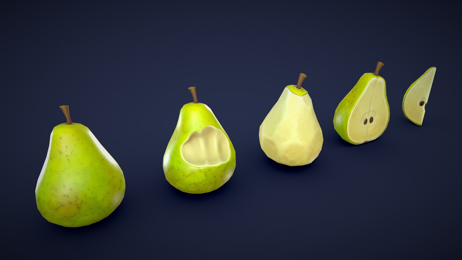 Stylized Pear Green 3d model