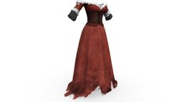 Worn-out Tatty Ragged Medieval Tavern Dress