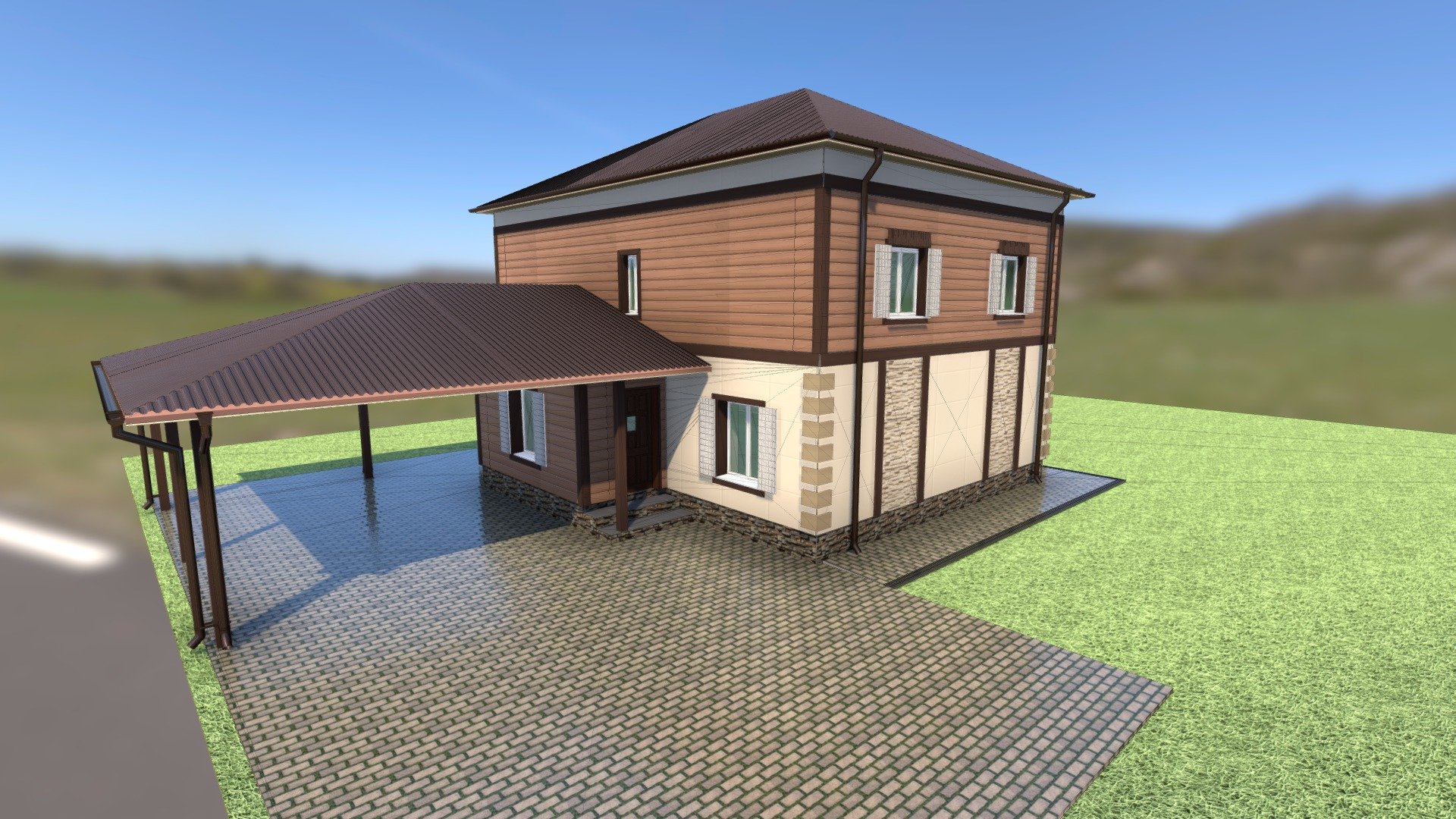 facade reconstructon of existing house 3d model