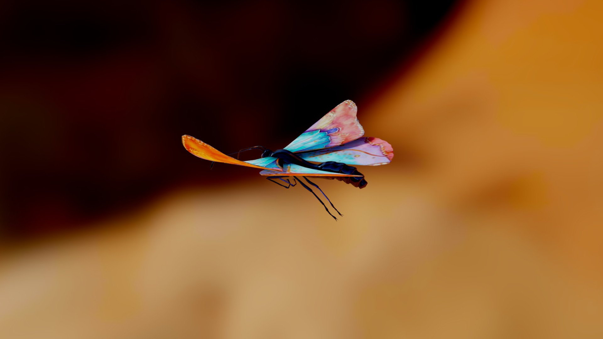 Animated Flying Fluttering Butterfly Loop 3d model