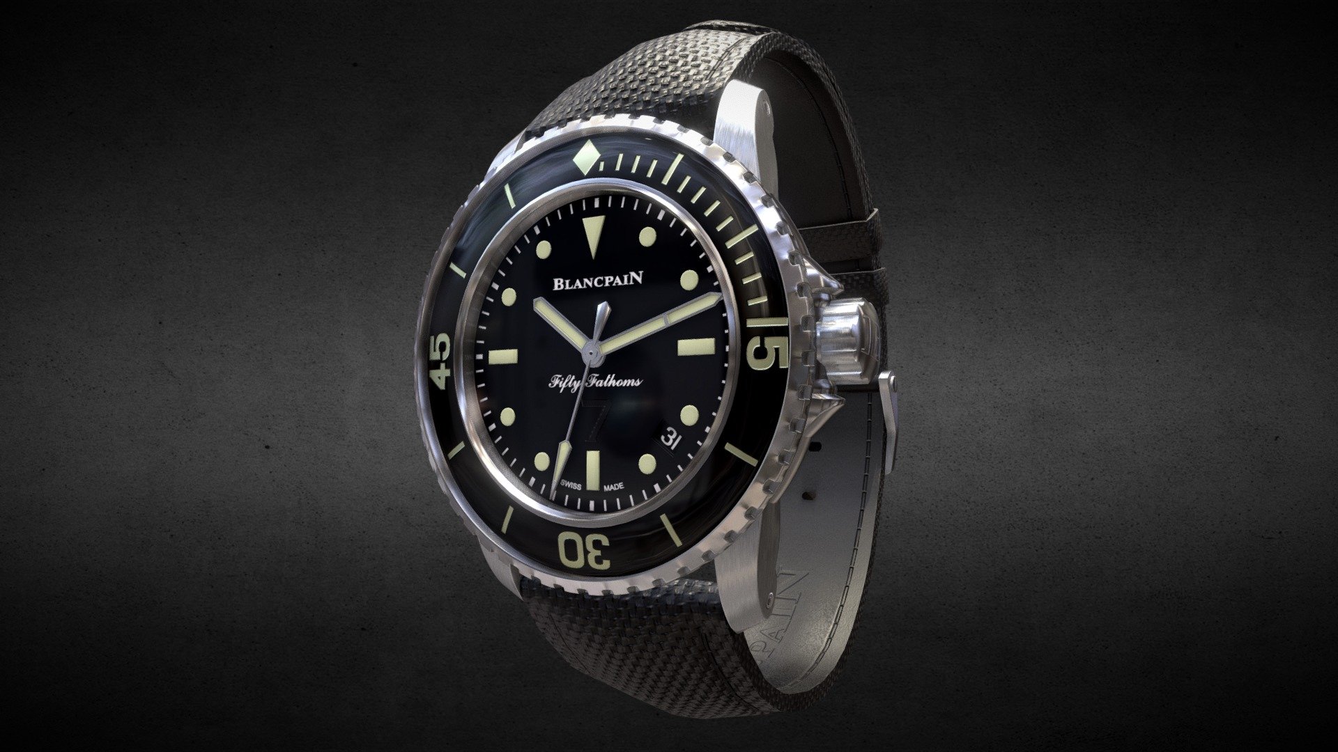 Blancpain Fifty Fathoms Watch 3d model