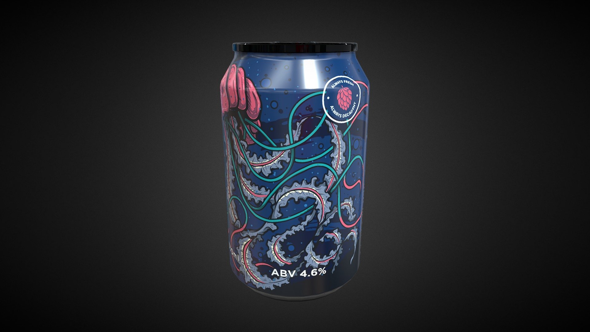 Hog Brew can 3d model