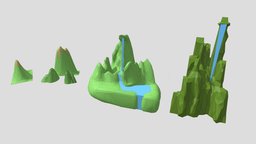 low poly environment landscape