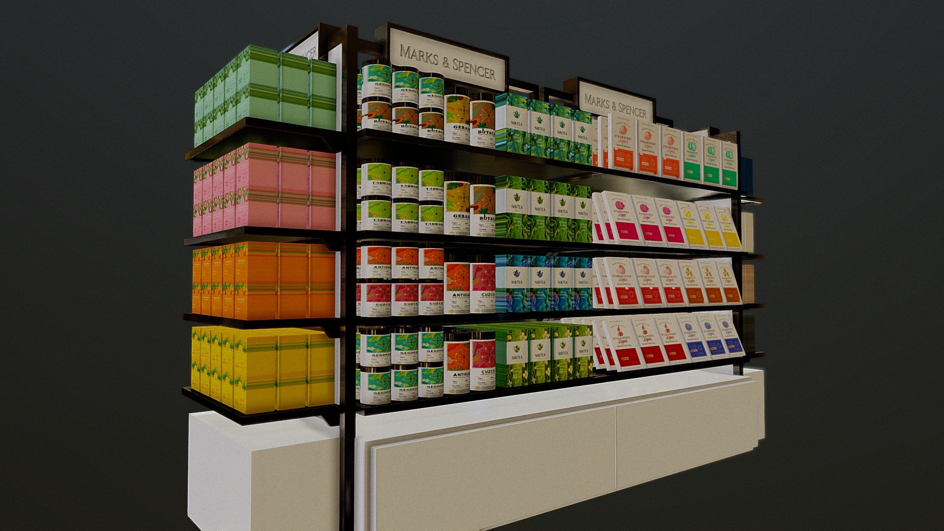 Góndola de Tés, Chocolates  y Café 3d model