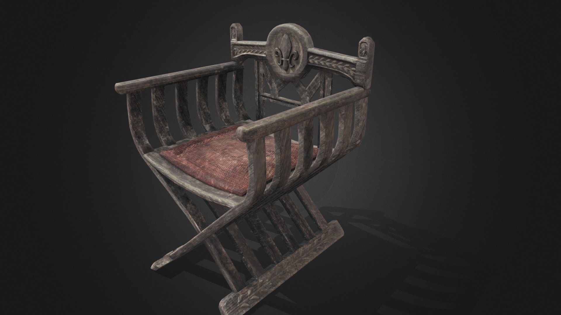 Medieval Scissor Chair 1 3d model