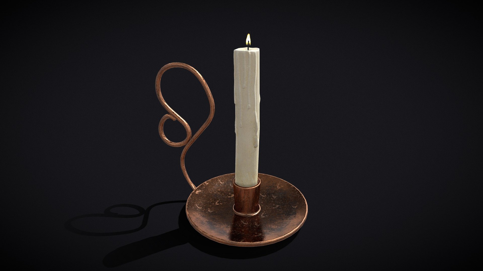 Medium Copper Chamberstick 3d model